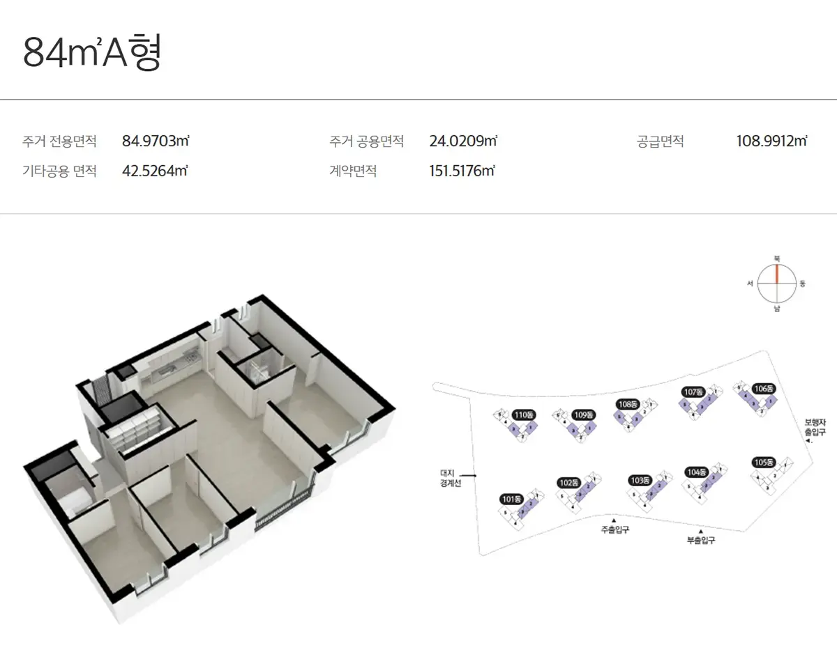 84A타입의 총세대수